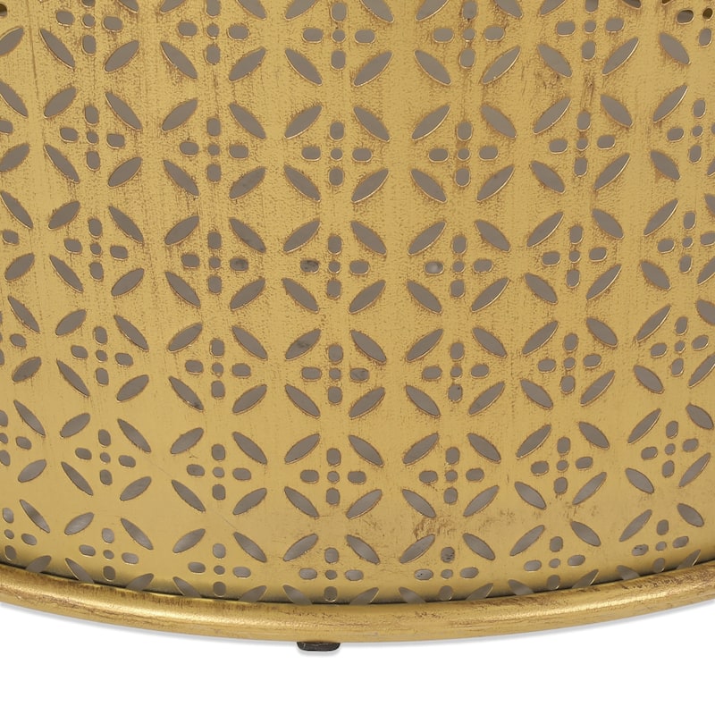 Noxon Boho Lace Cut Iron Coffee Table by Christopher Knight Home - 25.50" L x 25.50" W x 17.50" H
