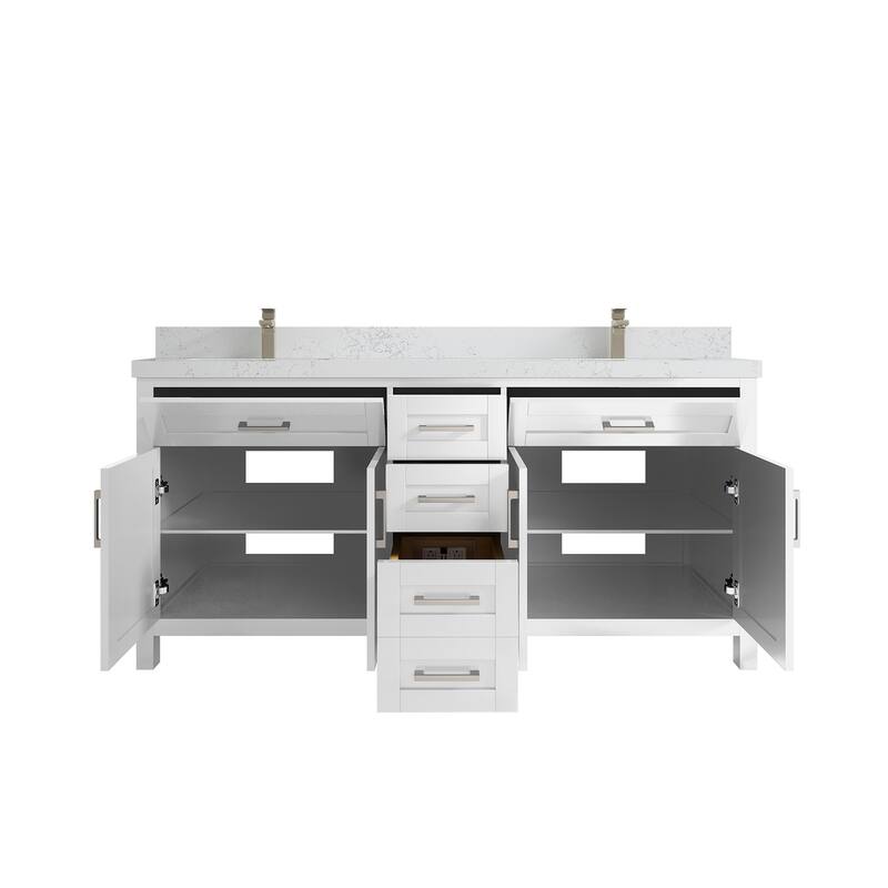 Willow Collections 72 in. W x 22 in. D Double Sink Bathroom Vanity with Countertop