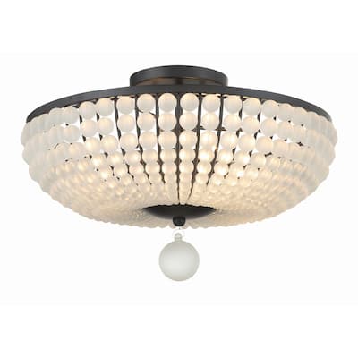 Bella 4 Light Matte Black Ceiling Mount - 18"W x 12"H