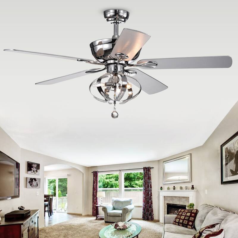 52-inch Silver Lighted Ceiling Fan Royal with Remote