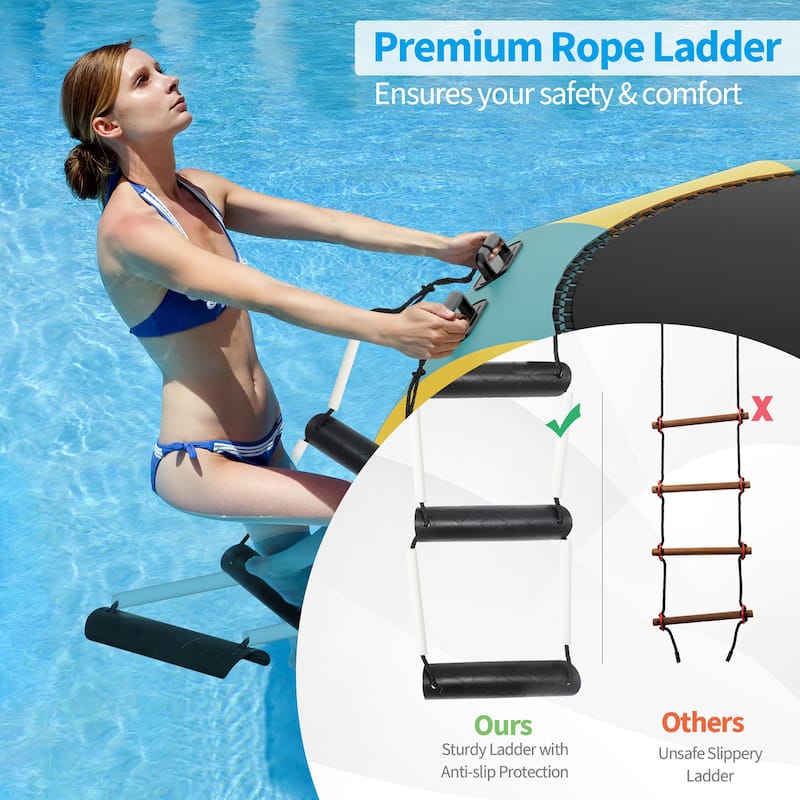 Goplus 15FT Inflatable Water Bouncer Splash Padded Water Trampoline - See Details