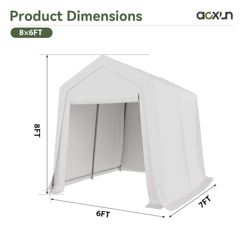 Aoxun 6x8x7 FT Premium Outdoor Portable Storage Shed Tent