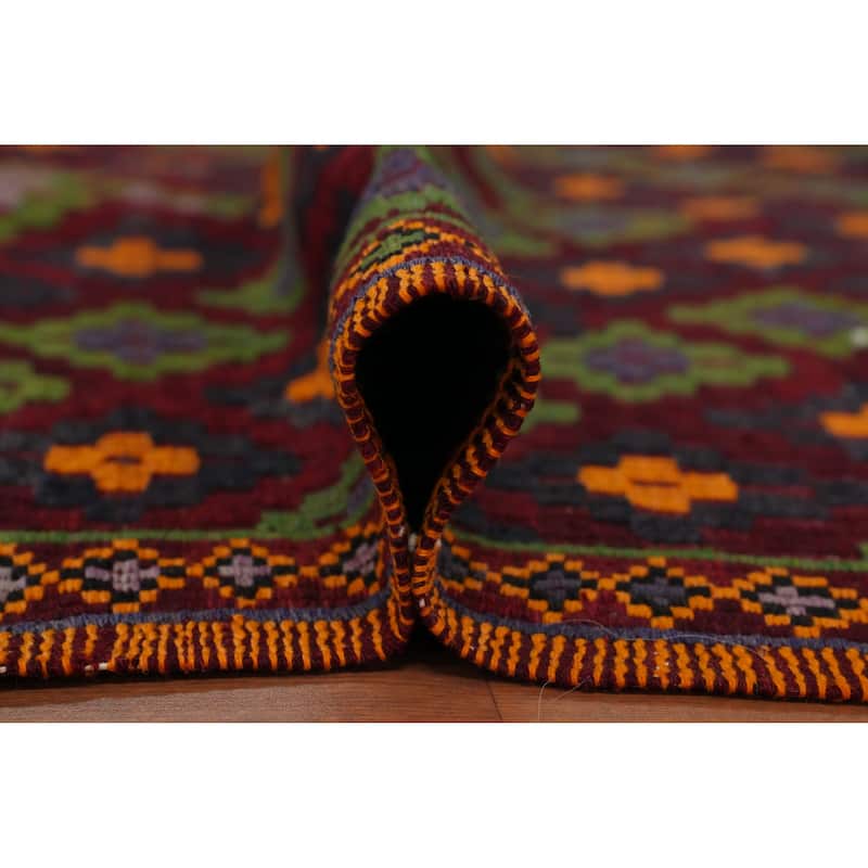 Hand Woven Oriental 100% Wool Carpet Southwestern Tribal Red Kilim Area Rug - 7' 11'' X 4' 10''