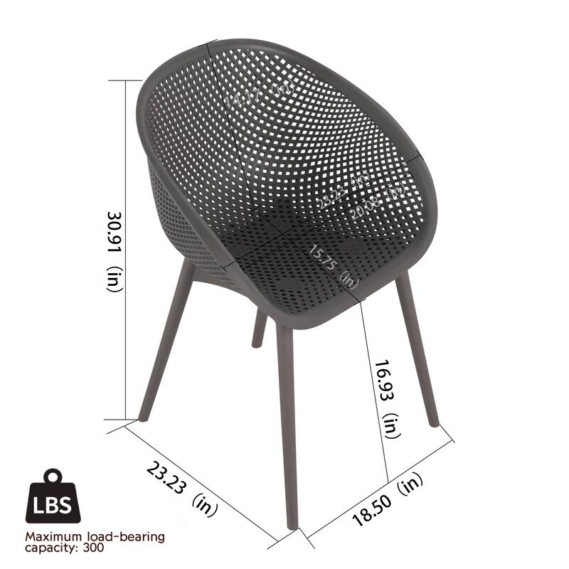 Modern Lounge Chairs - All-Weather PP, Lightweight, 2-Pack