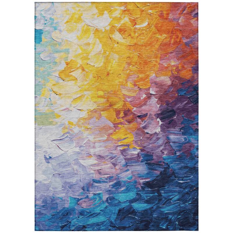 HomeRoots Abstract Transitional Rectangle Outdoor Rug