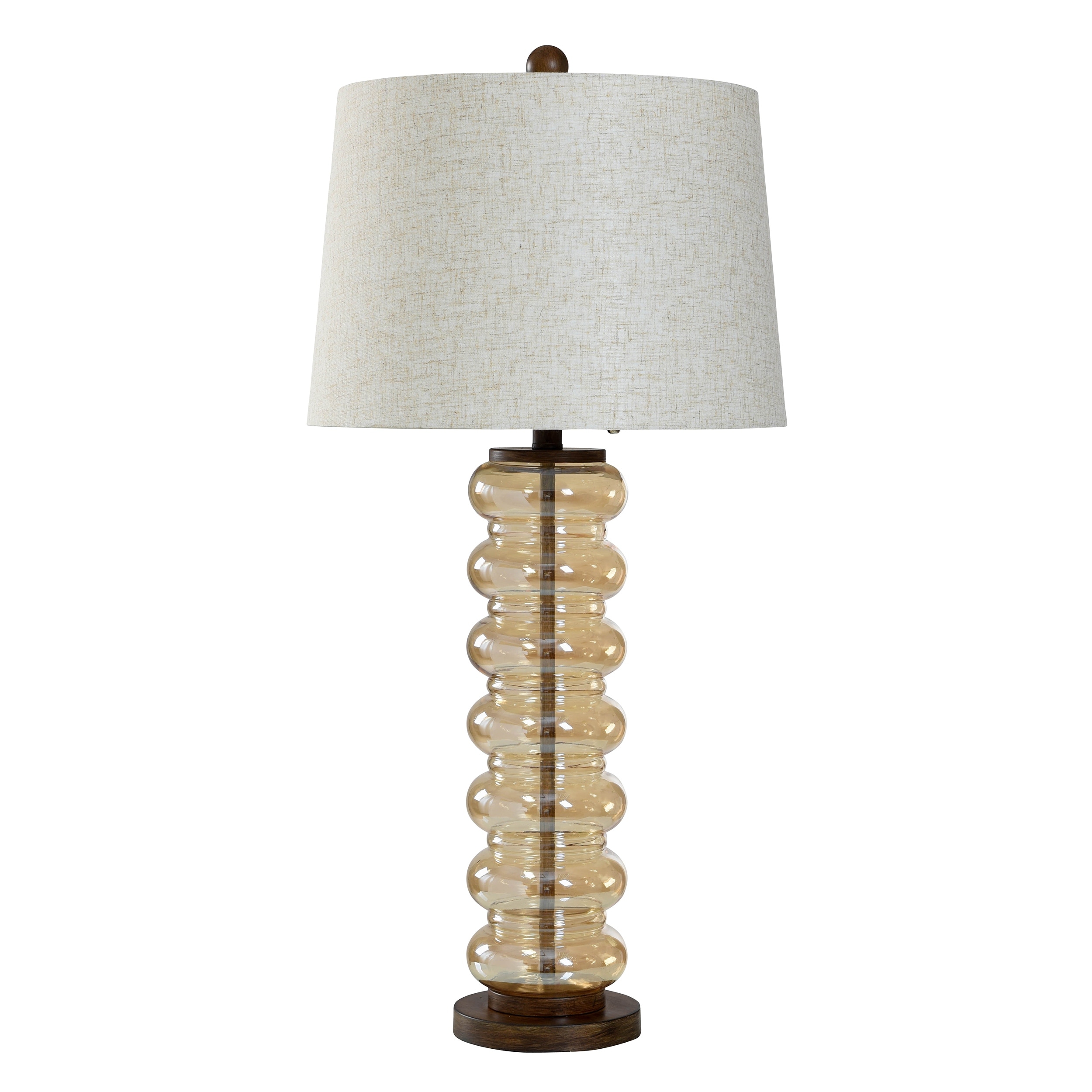 StyleCraft Emma - Transitional Table Lamp - Amber Opulance - Light Oatmeal Shade