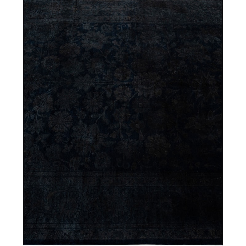 Overdyed One-of-a-Kind Hand-Knotted Area Rug - Black - 4' 3" x 6' 1"
