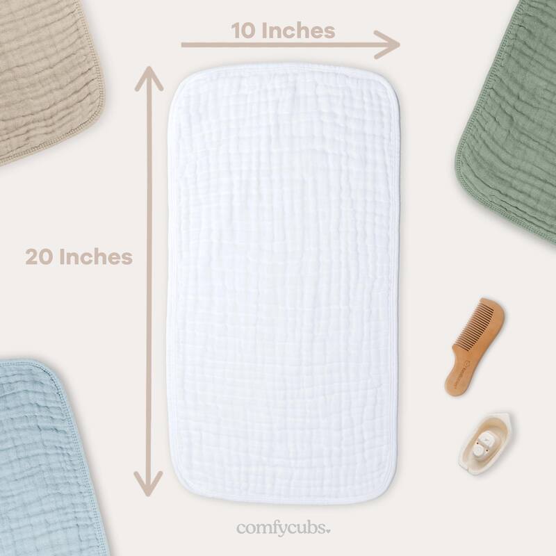 Muslin Burp Cloths for Babies by Comfy Cubs
