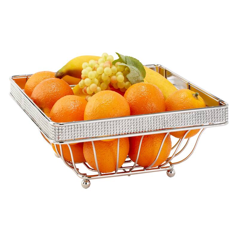 Kitchen Details Chrome Square Fruit Basket - 11.42" x 11.42" x 4.72"