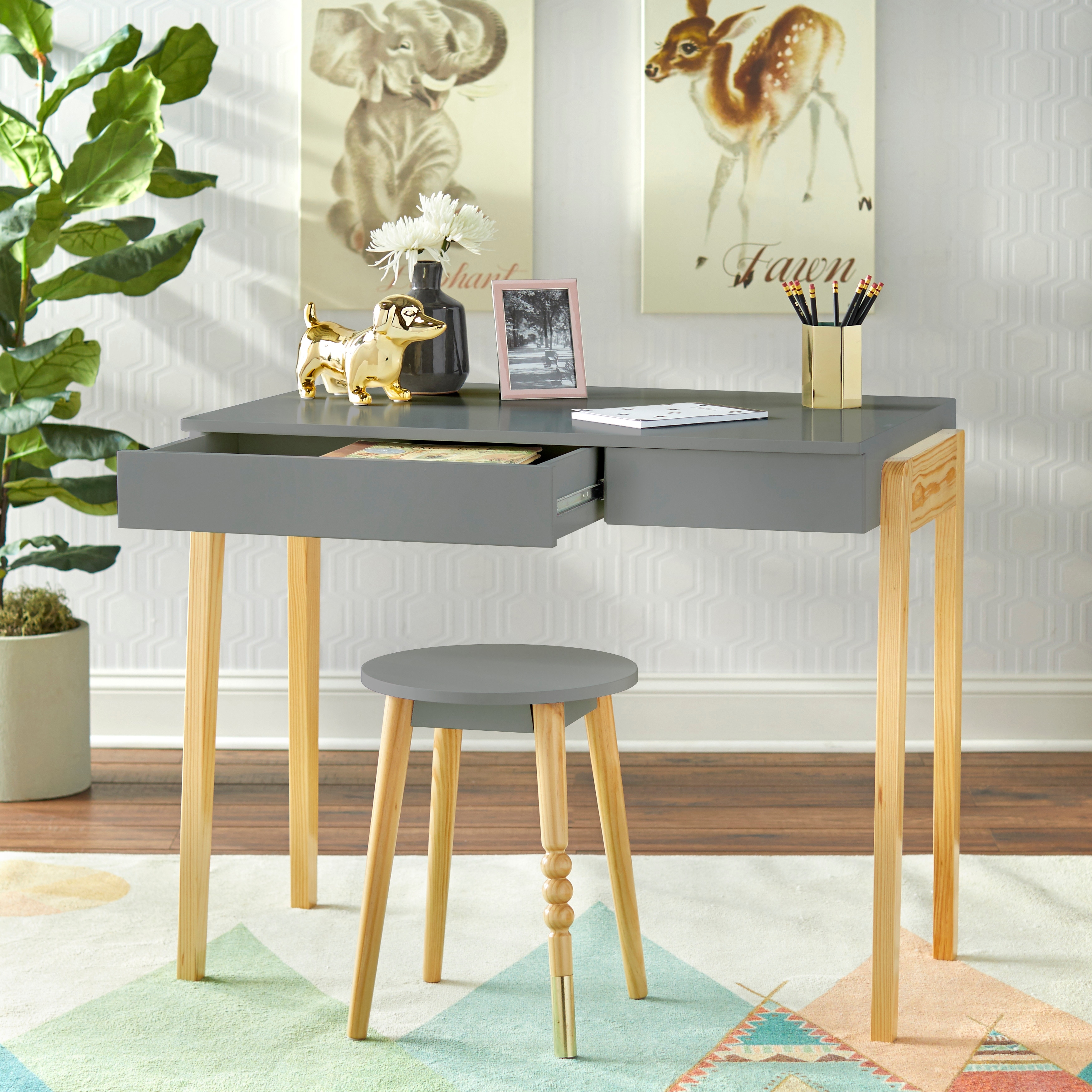 Simple Living Riley Desk and Stool Set