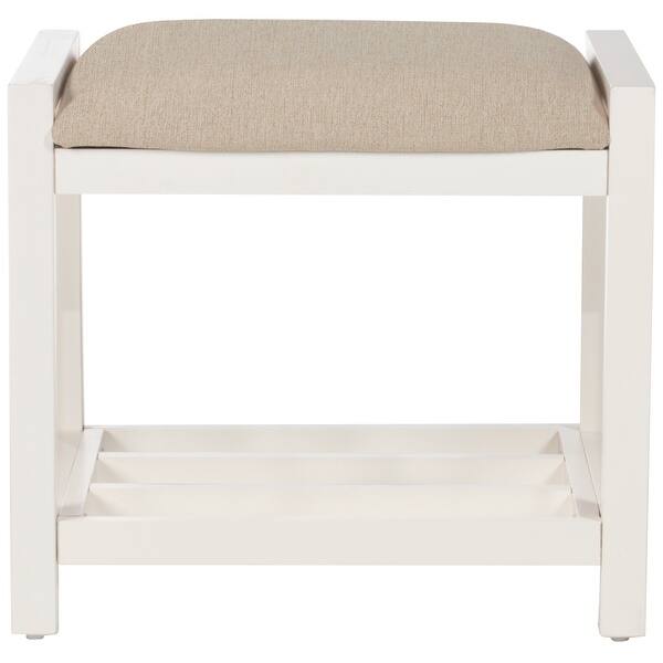 Hillsdale Amelia Backless Wood Vanity Stool White 21 X 14 5 X 18 5 Overstock 17847860