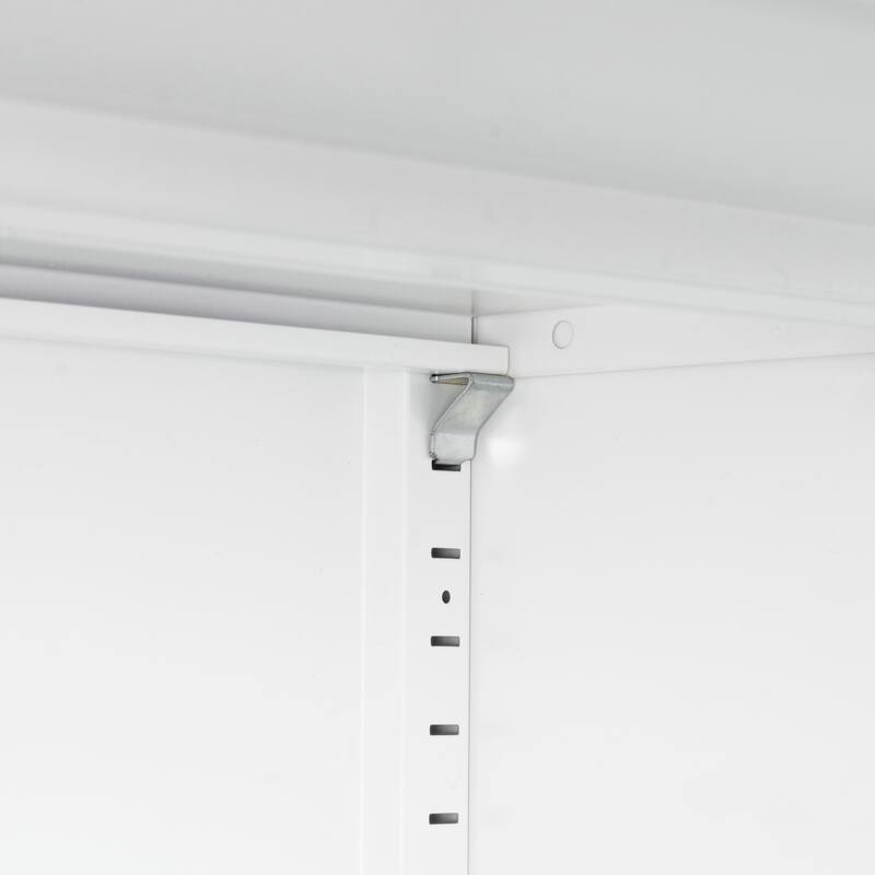 Steel Lockable Garage Storage Cabinet with 2 Doors and 2 Adjustable Shelves