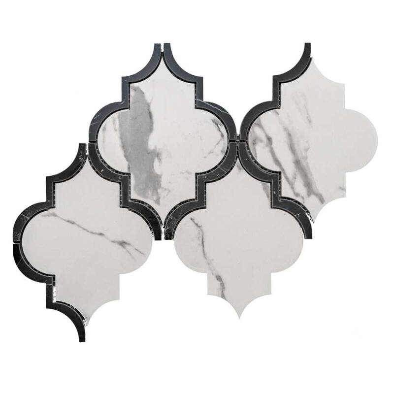 The Tile Life Stately Lantern 9" x 14" Polished Porcelain Mosaic Wall & Backsplash Tile