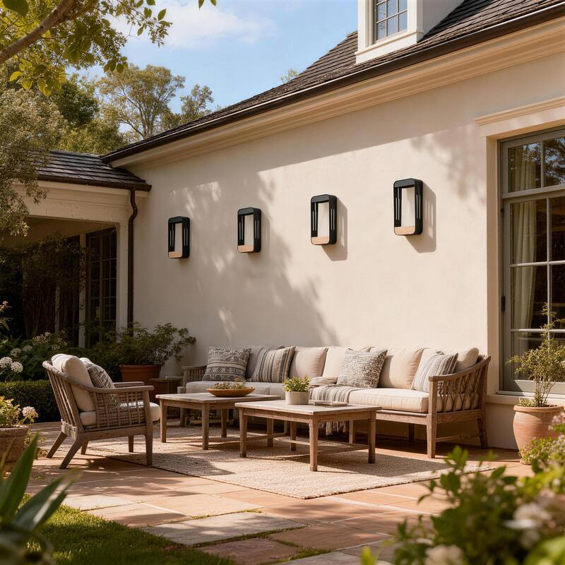 Modern Rectangular Iron Outdoor Wall Light - 4 pack - Large