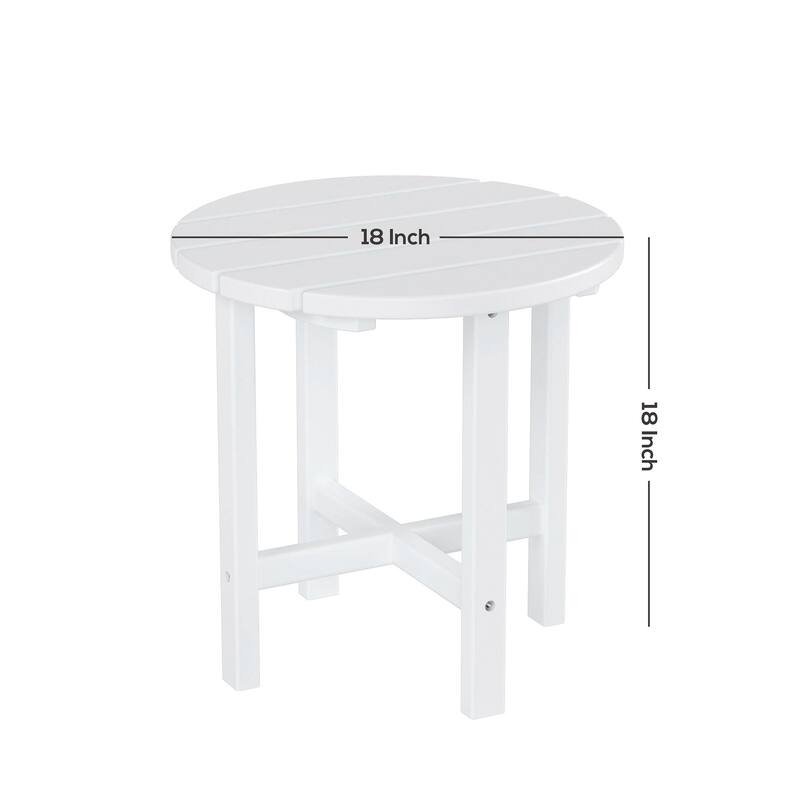 Altura Classic Outdoor Eco-Friendly All Weather Adirondack Chairs with Side Table (3-Piece Set)