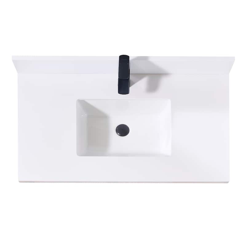 Altair Caorle Bathroom Vanity Countertop in Snow White Finish Without Cabinet - 37"