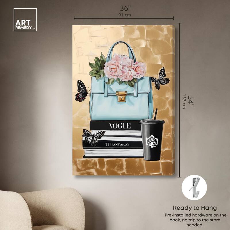 Golden Era of Glam Books Canvas by Art Remedy, Gallery Wrapped