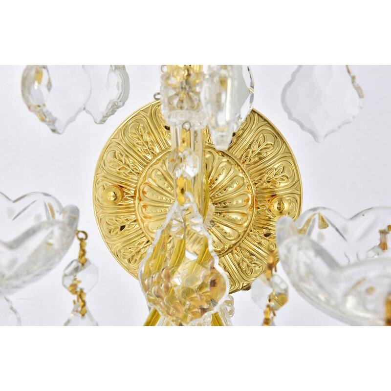Fleur Illumination Collection Wall Sconce D:12in H:22in E:8.5in Lt:3 Gold Finish