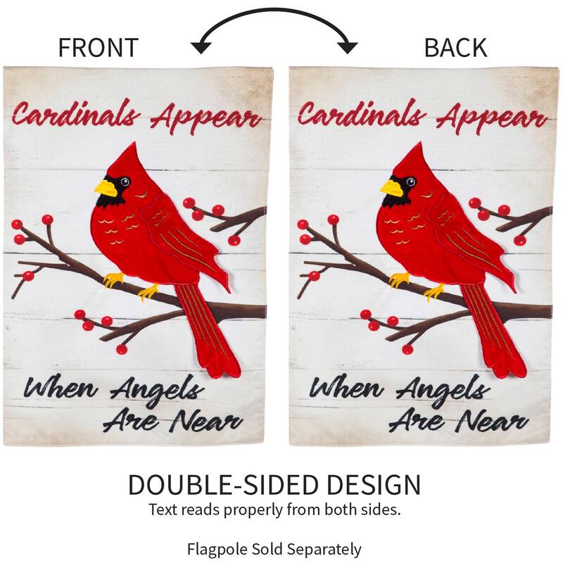 18 in. x 12.5 in. When Angels Are Near Garden Linen Flag