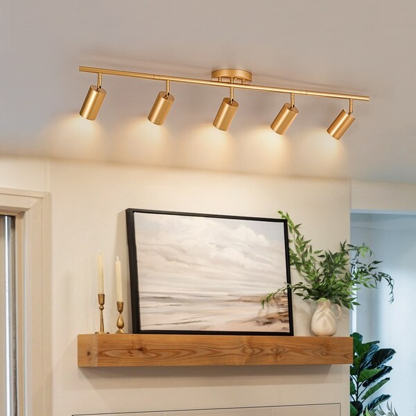Modern Farmhouse 4 5 Light Gold Linear Ceiling Track Lighting Flush Mount Light 4 Light