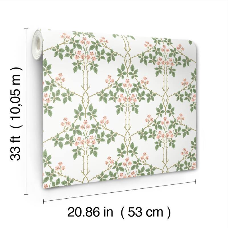 Blackberry Pink Vine Trellis Wallpaper