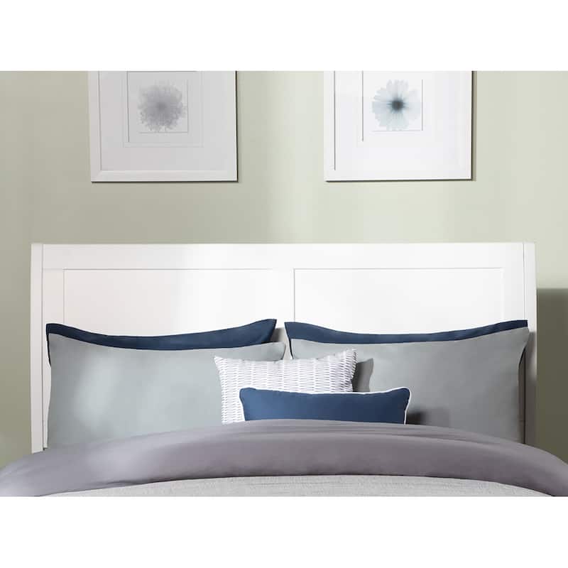 Low Profile Platform Bed with USB - White Hardwood Bed Frame - Modern Minimalist Design