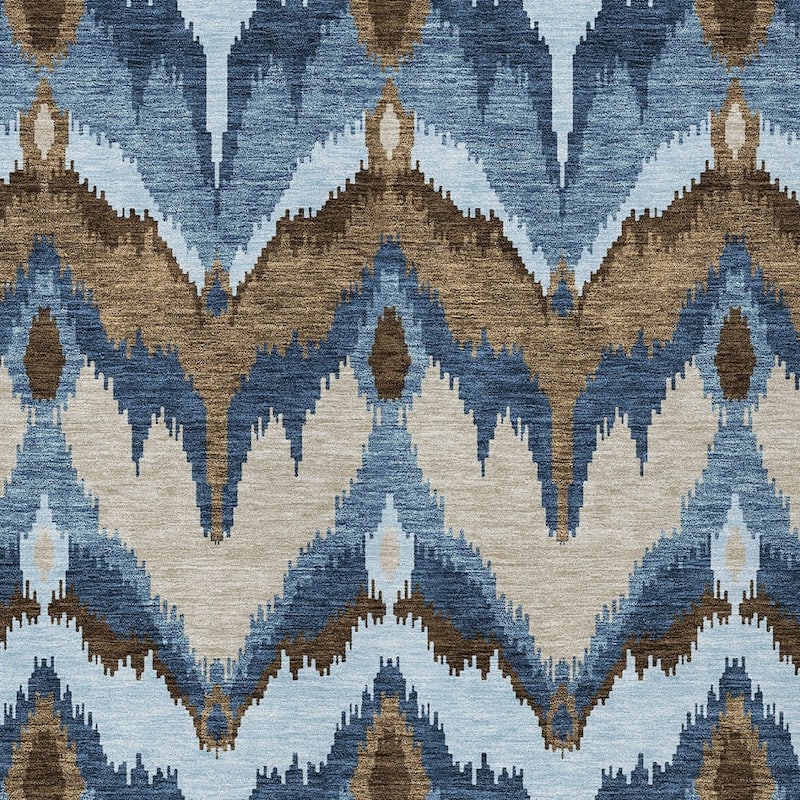 HomeRoots Ikat Transitional Rectangle Outdoor Rug