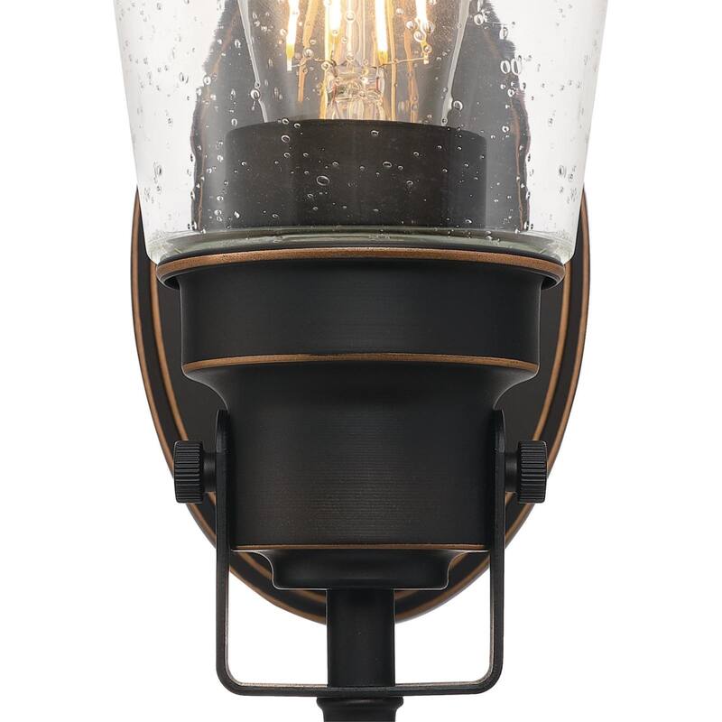Westinghouse Lighting Ashton One-Light Indoor Wall Fixture, Black-Bronze with Highlights and Clear Seeded Glass - 1-Light