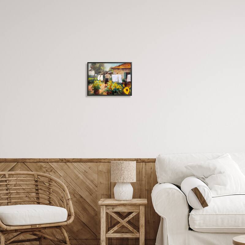 Stupell Laundry in Countryside Framed Giclee Art Design by Ziwei Li