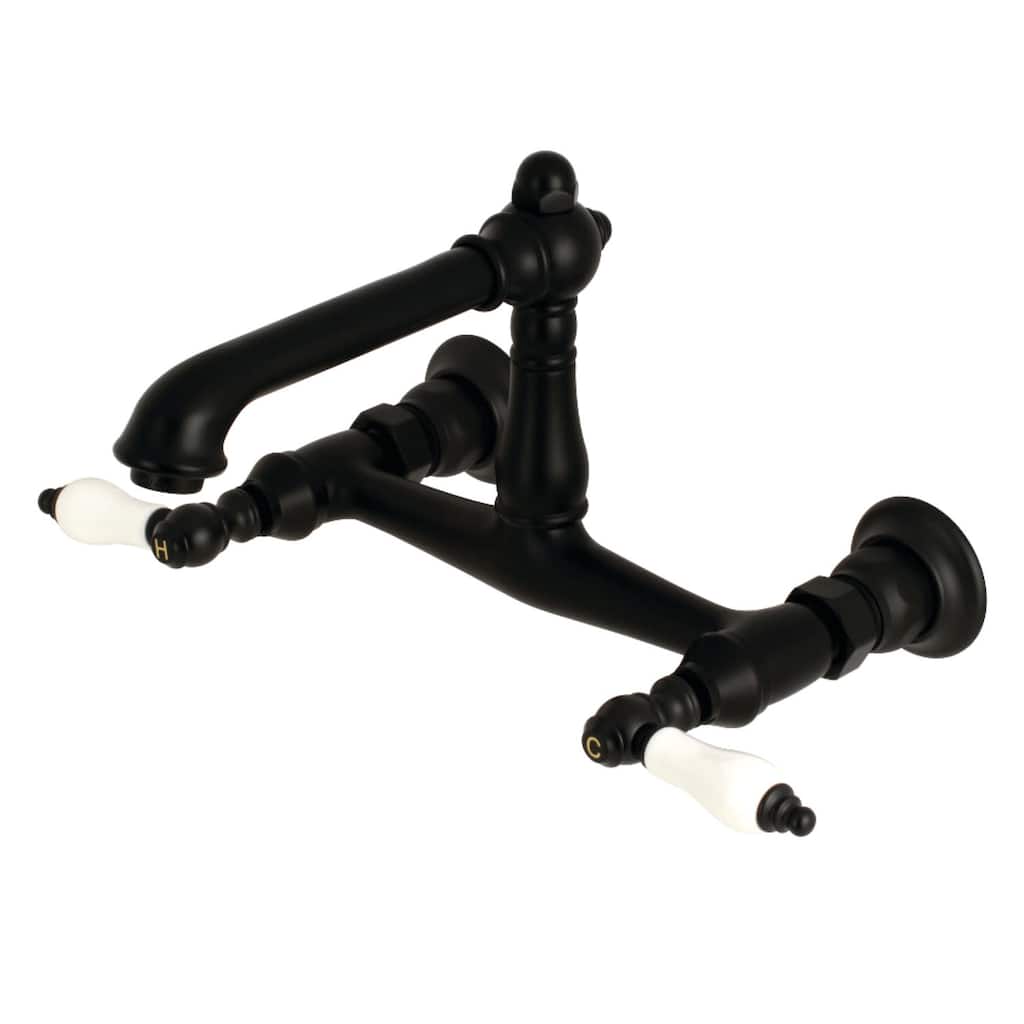 Kingston Brass English Country 1.2 GPM Wall Mounted Bridge Bathroom