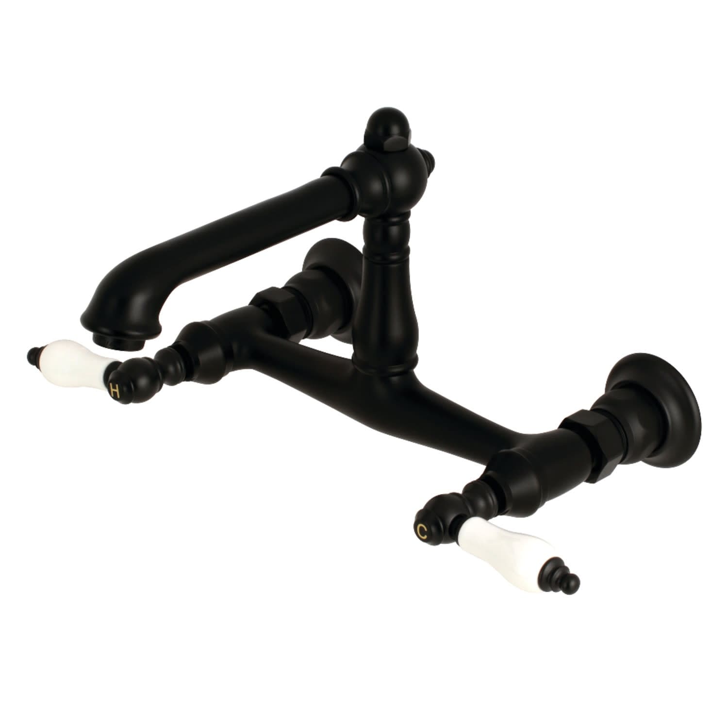 Kingston Brass English Country 1.2 GPM Wall Mounted Bridge Bathroom