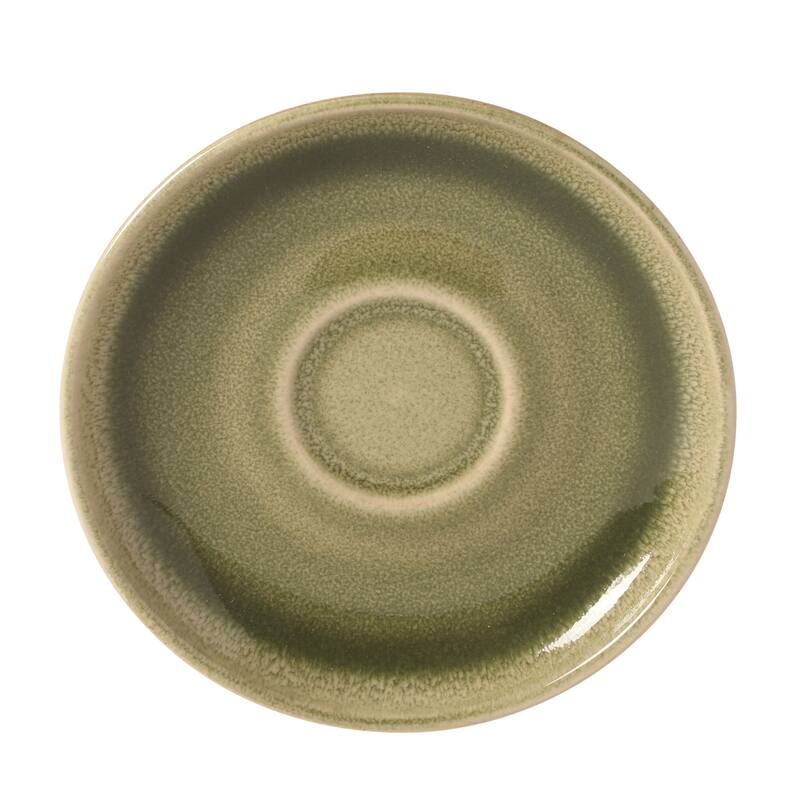 Gibson Elite Manila Bay 8-Piece Stoneware 5 oz Reactive Glaze Expresso & Coffee Cup and Saucer Set, Assorted Colors