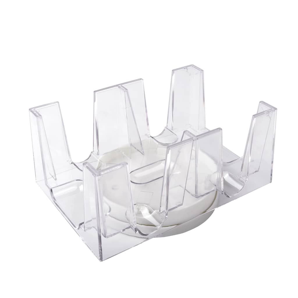 GSE™ 6-Deck Revolving Playing Card Tray, Six Deck 360° Rotating Card Holder/Rack for Canasta, UNO Card Games - White