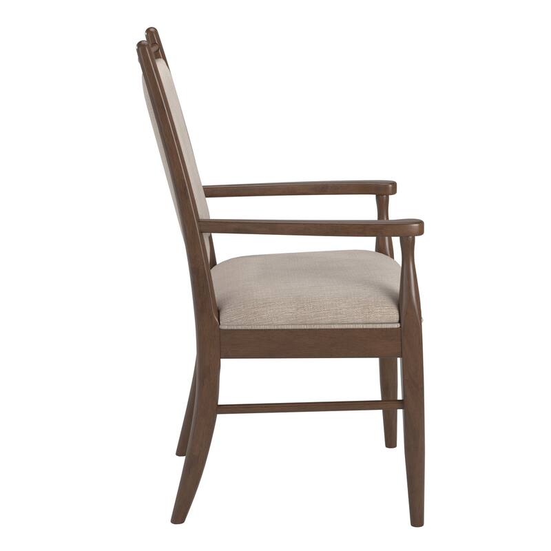 Harstad Wood Finish Beige Fabric Arm Chair (Set of 2) by iNSPIRE Q Modern