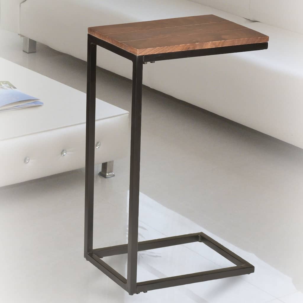 Rectangle Side Accent Table - 25.25" Brown and Black