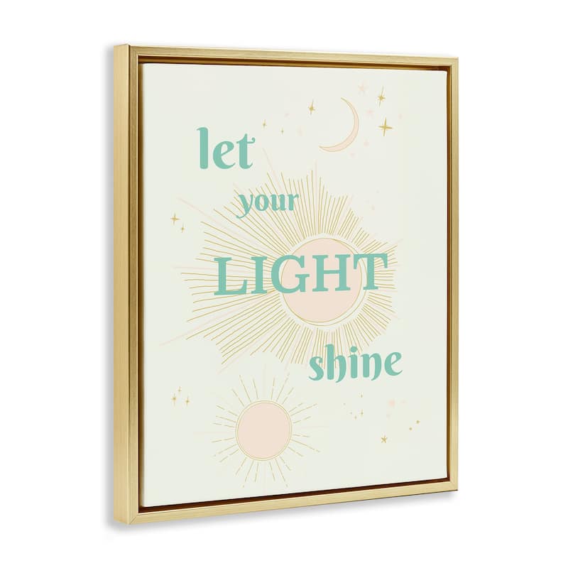 Stupell Let Your Light Shine Framed Floater Canvas Wall Art Design By Sweet Melody Designs