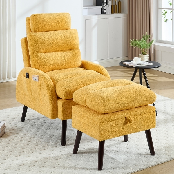 HOMYKA Accent Lounge Chair with Adjustable Backrest Storage Ottoman On Sale Bed Bath Beyond 39990025
