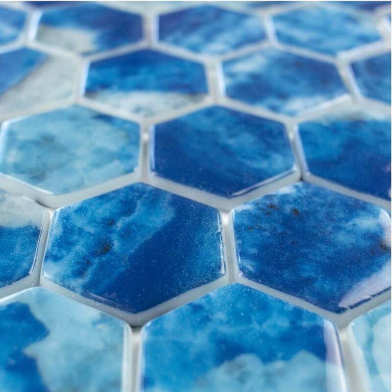 Eterna Hex 2x2 Glass Hexagon Mosaic Tile - Floor, Wall, Backsplash