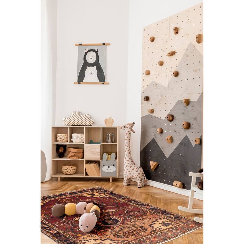 ECARPETGALLERY Hand-knotted Andelz Dark Red Wool Rug - 4'9 x 6'3