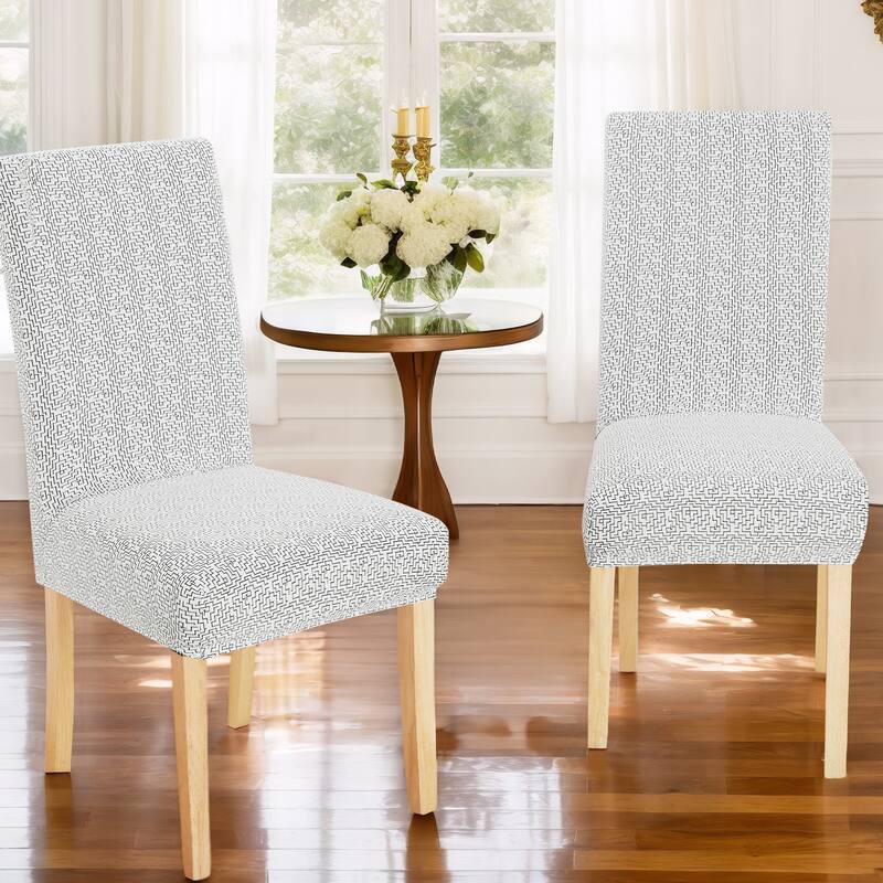 Stretch Jacquard Spandex Chair Covers 6 Pieces - 18x18x24 Inch