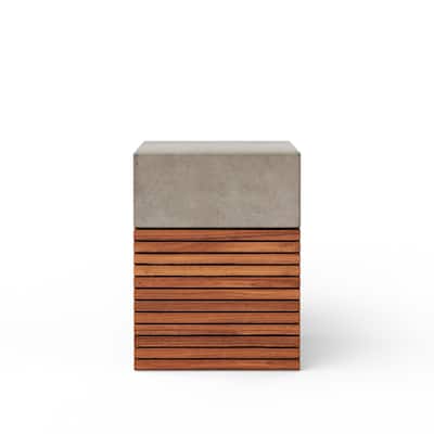 Urbia Stecca Alto Concrete & Teak Stool