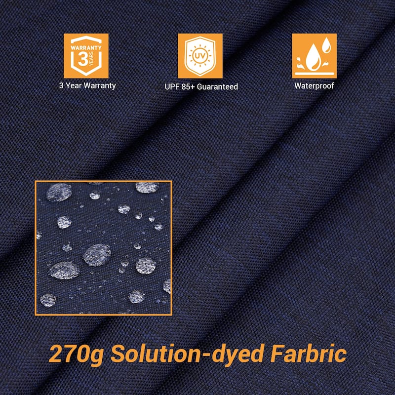 LIVOOSUN Patio10x10FT LED Aluminum Cantilever Umbrella Solution-Dyed Fabric w/Base