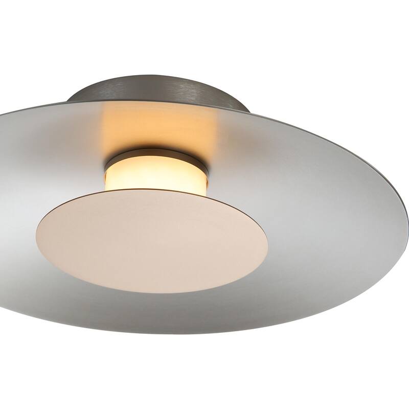 Yep by Golden Lighting Luma Integrated LED Flush Mount in Sand Nickel and French Gold shade - Silver