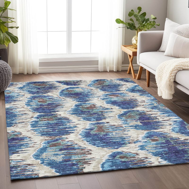Premium Washable Super Soft Modern Abstract Mayfield Rug - Blue - 3' x 5' - Rectangle