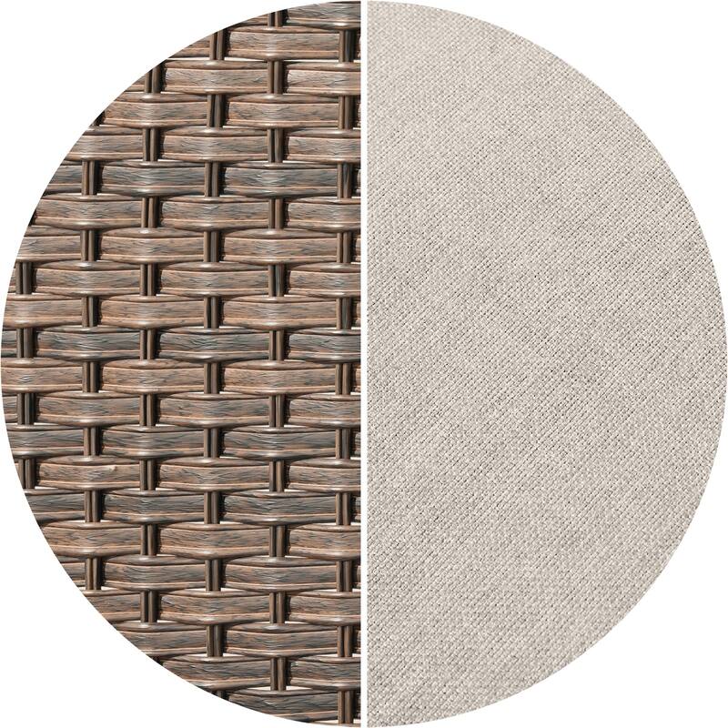 Pocassy Outdoor Wicker Patio Sofa with Ottomans