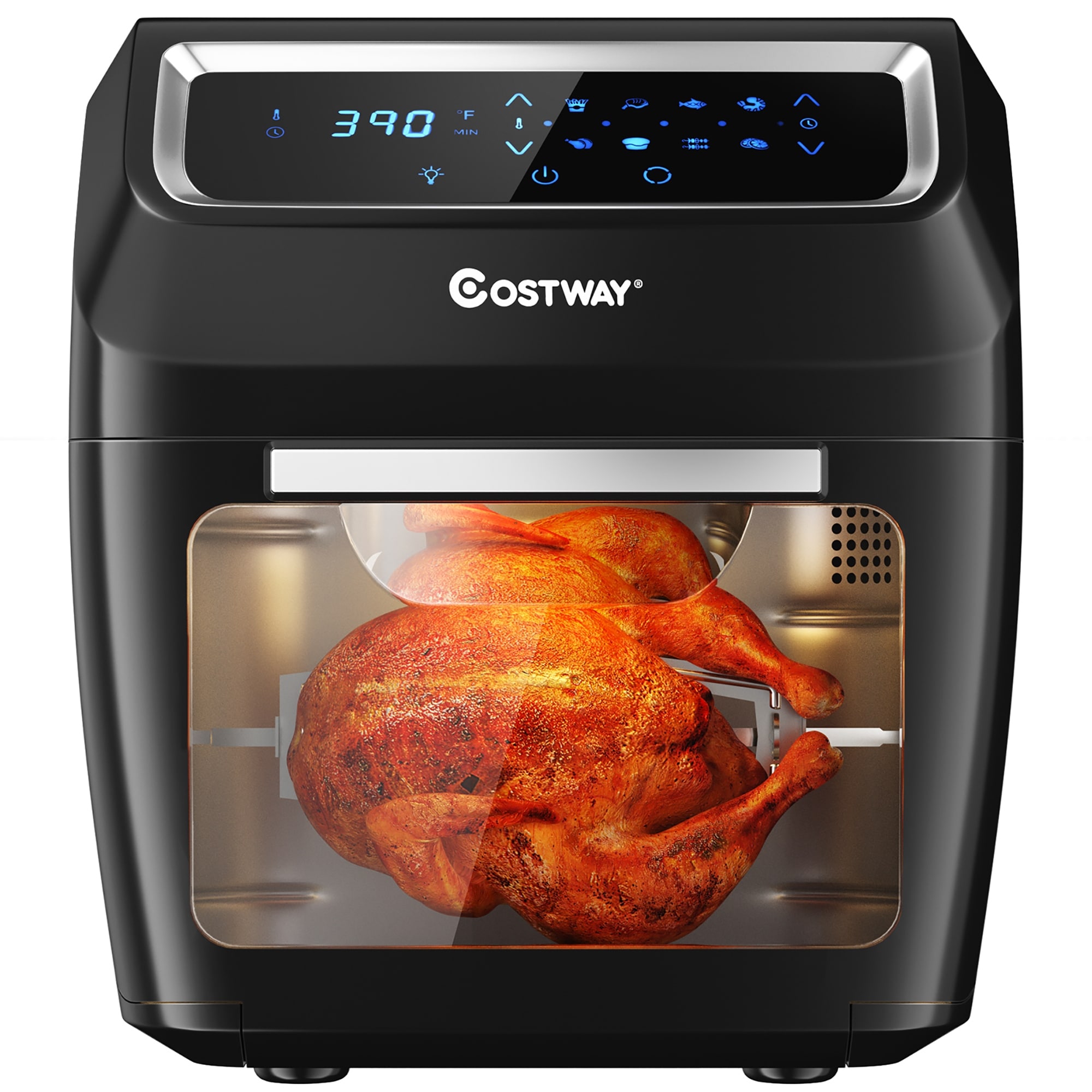14QT 1700W Electric Air Fryer Oven with Rotisserie OilLess Oven Touchscreen 