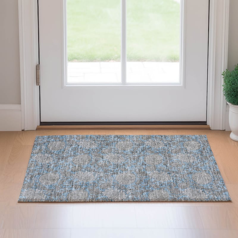 Premium Washable Super Soft Floral Mayfield Rug - Blue - 1' 8" x 2' 6" - Rectangle