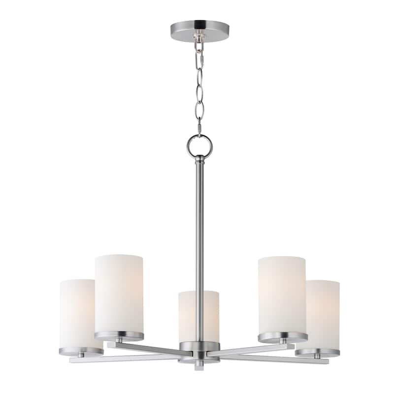 Maxim 10286SW Lateral 5 Light 24" Wide Pillar Candle Style Chandelier - Satin Nickel