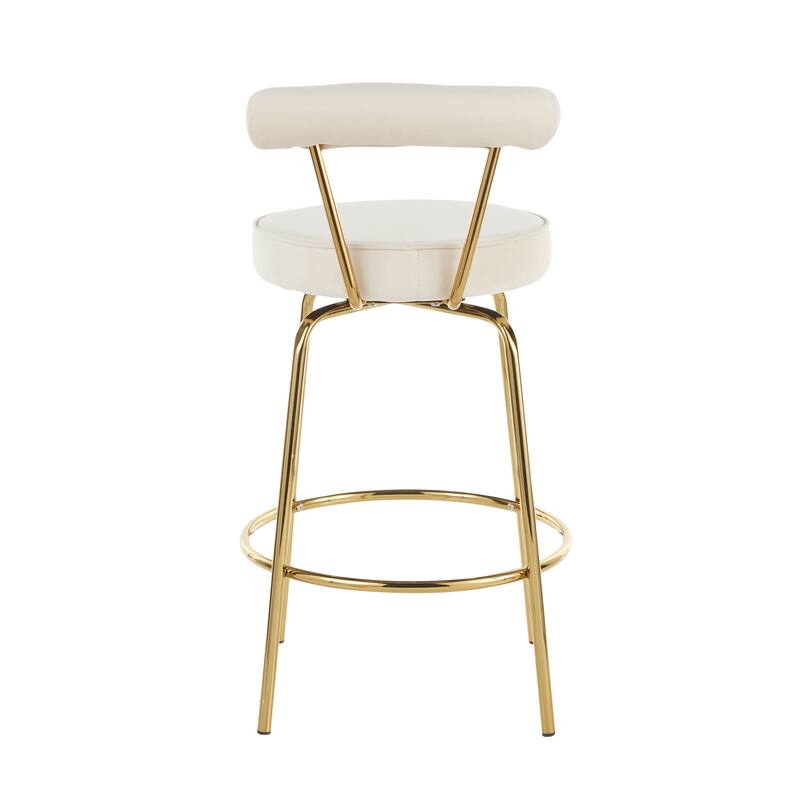 Silver Orchid Caines 26" Fixed-Height Gold Counter Stool (Set of 2)