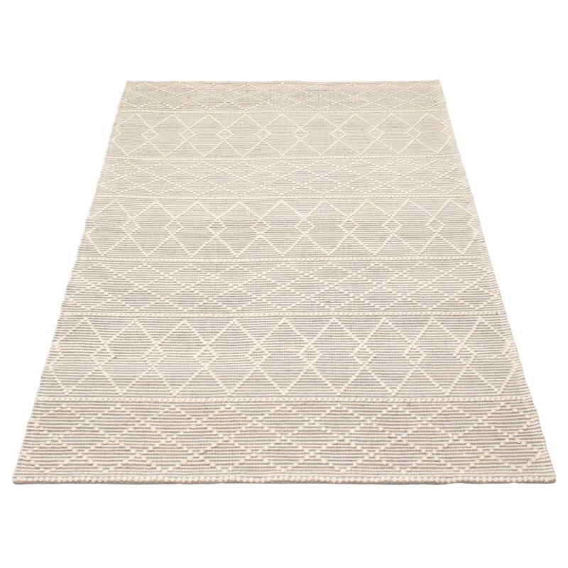 ECARPETGALLERY Braid weave Sienna Grey Wool Rug - 5'1 x 7'10